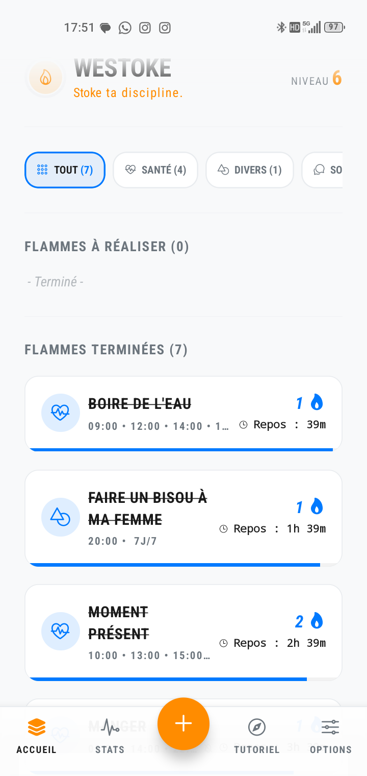 Interface de liste Westoke